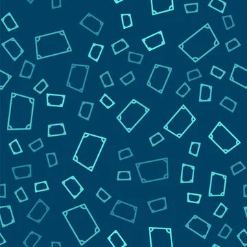 Green line Acute trapezoid shape icon isolated seamless pattern on blue 스톡 일러스트