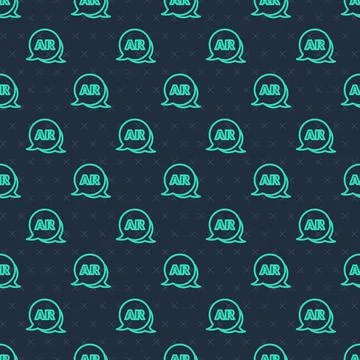 Green line Augmented reality AR icon isolated seamless pattern on blue イラスト素材