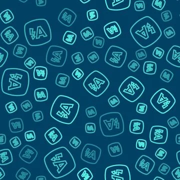 Green line Auto flash icon isolated seamless pattern on blue background. Auto Stockillustratie