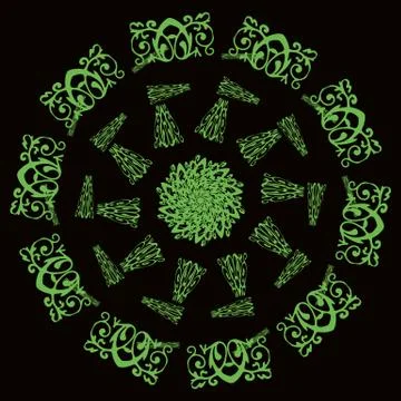 Green line on black background Stock Illustration