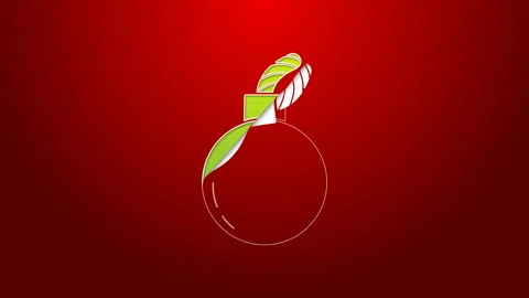 Green line Bomb ready to explode icon isolated on red background. 4K Video Stock Footage 143515967