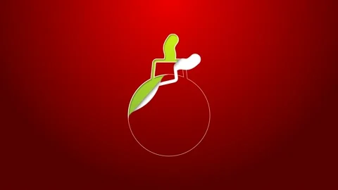 Green line Bomb ready to explode icon isolated on red background. 4K Video Stock Footage 156377312