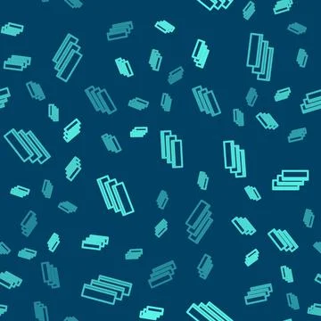 Green line Cigarette rolling papers pack icon isolated seamless pattern on blue Illustrazione stock