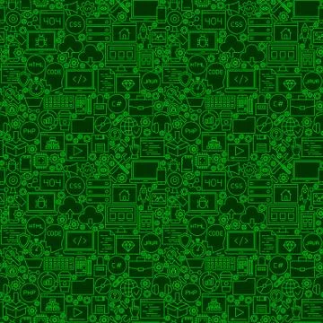 Green Line Coding Seamless Pattern Stockillustratie