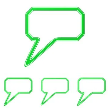 Green line comment logo design set Иллюстрация