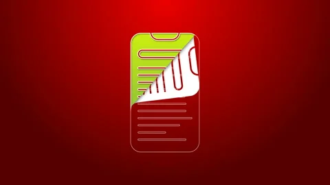 Green line Computer api interface icon isolated on red background. Application Stock Footage 143620648