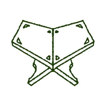Green line drawing of a lectern with open book Ilustração Stock