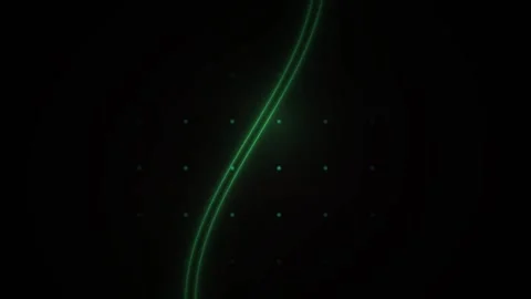 Green Line Dynamic Motion on Dark Digital Grid Background as Modern Tech Ba.. Stock Footage 343720428