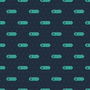 Green line Education logic game for preschool kids icon isolated seamless pat Stock Illustration