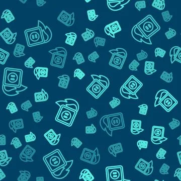 Green line Electric wiring of socket in fire icon isolated seamless pattern on 스톡 일러스트