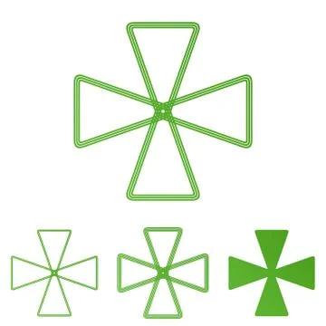 Green line engineering logo design set Stock Illustration