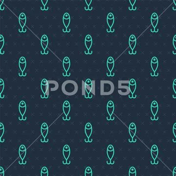 Fishing Baits and Lures Seamless Pattern Stock Vector - Illustration