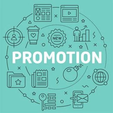 Green Line Flat Circle illustration promotion Stock Illustration