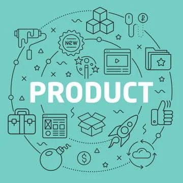 Green Line Flat Circle illustration product Stock Illustration