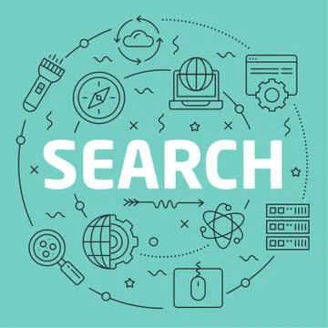 Green Line Flat Circle illustration Stock Illustration