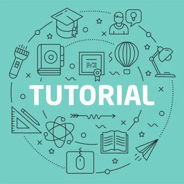 Green Line Flat Circle illustration tutorial Ilustración de archivo