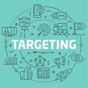 Green Line Flat Circle illustration targeting Stock Illustration