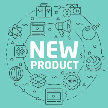 Green Line Flat Circle illustration new product Stock Illustration