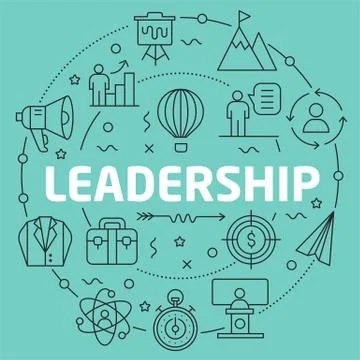 Green Line Flat Circle illustration leadership Stock Illustration