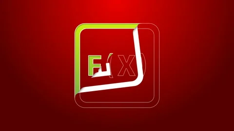 Green line Function mathematical symbol icon isolated on red background. 4K Stock Footage 143879643