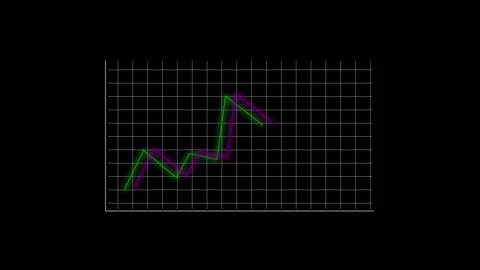 Green line graph animated on a black bac... | Stock Video | Pond5