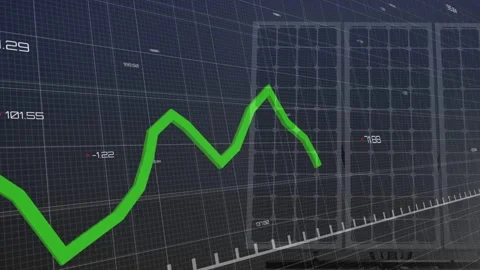 Green line graph animating across dashbo... | Stock Video | Pond5