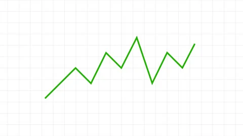 Green Line Graph Animation on White Grid Background Financial Growth Succes.. Video stock 330115490