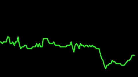 Green line graph on black background chart of stock market investment trading. Stock Footage 83242944