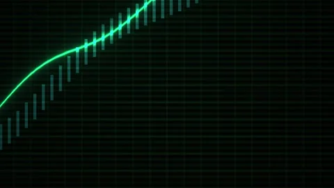 Green line graph on black background. Stock Footage 335112999