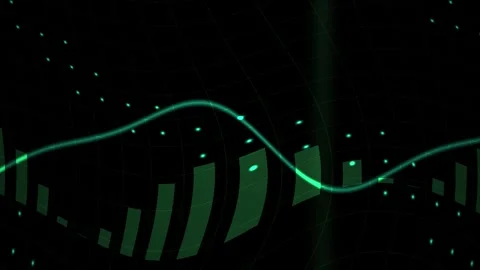Green line graph on black background. Stock Footage 340033569