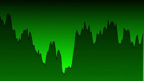 Green line graph on green background chart of stock market investment trading. Video stock 83222067