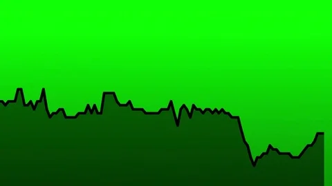 Green line graph on green background chart of stock market investment trading. Stock Footage 83244722
