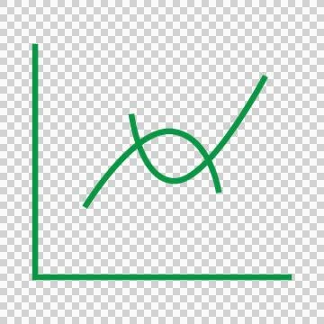 Green line graph over white background Stock Photos