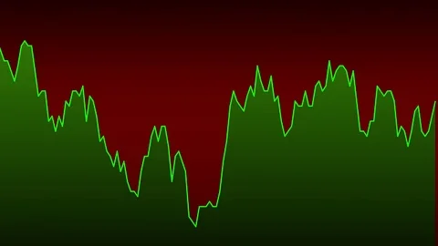Green line graph on red background chart of stock market investment trading. Stock Footage 83217234