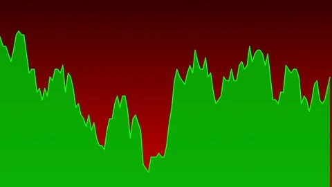 Green line graph on red background chart of stock market investment trading. Stock Footage 83217855