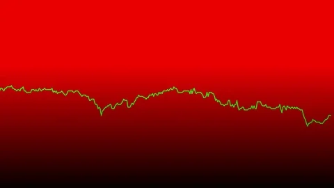 Green line graph on red background chart of stock market investment trading. Video stock 83224862