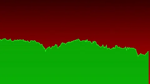 Green line graph on red background chart of stock market investment trading. Stock Footage 83224873