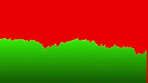 Green line graph on red background chart of stock market investment trading. Video stock 83225759