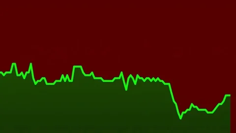 Green line graph on red background chart of stock market investment trading. Stock Footage 83241172