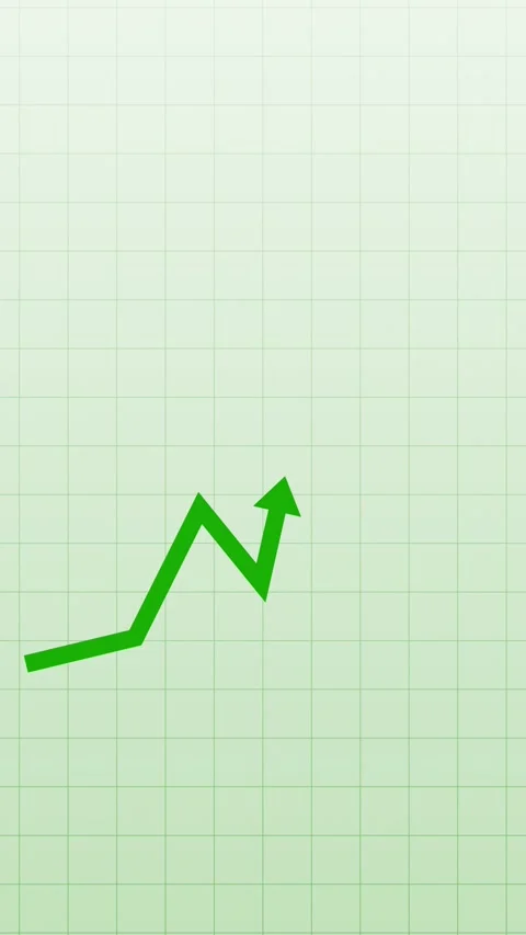 Green line graph on vertical grid, business trends and market fluctuations Stock Footage 337026230