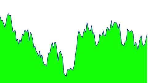 Green line graph on white background chart of stock market investment trading. Video stock 83222692