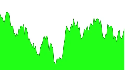 Green line graph on white background chart of stock market investment trading. Video stock 83223266