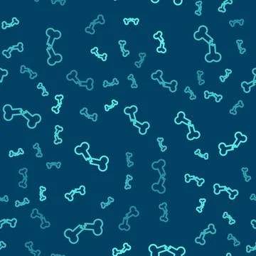 Green line Human broken bone icon isolated seamless pattern on blue background Stockillustratie