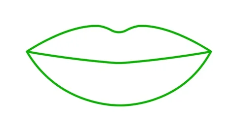 Green line lips white Stock Footage 256795765