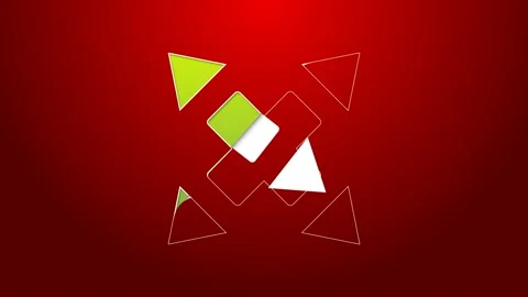 Green line Many ways directional arrow icon isolated on red background. 4K Video Stock Footage 156382991