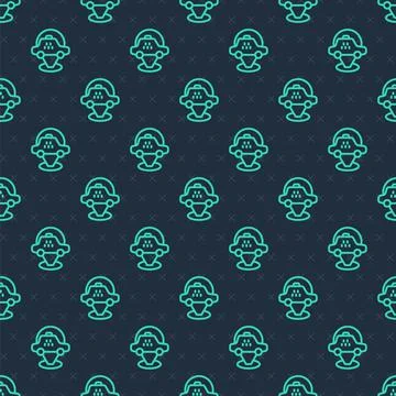 Green line Map pointer with taxi car icon isolated seamless pattern on blue b Stock Illustration