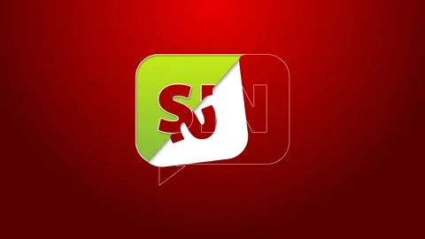 Green line Mathematics function sine icon isolated on red background. 4K Video Stock Footage 143879094