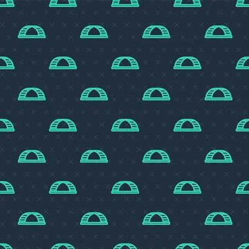 Green line Monkey bar icon isolated seamless pattern on blue background. Vector Stock Illustration