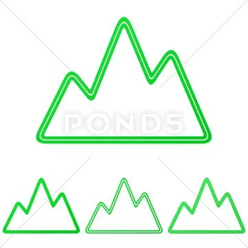Green Line Mountain Logo Design Set