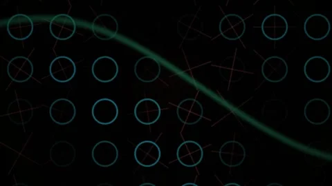 Green Line Moving over Abstract Grid Background for Technology Concepts Stock Footage 343720634